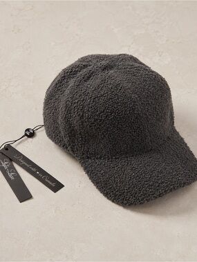 Women's Charcoal Bouclé Baseball Cap